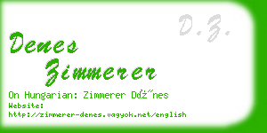 denes zimmerer business card